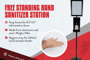 Free standing hant sanitizer station