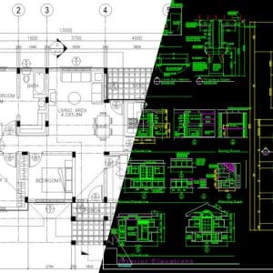 CAD conversion (PDF to DWG conversion). Converting scanned drawings(blueprints) to AutoCad format.